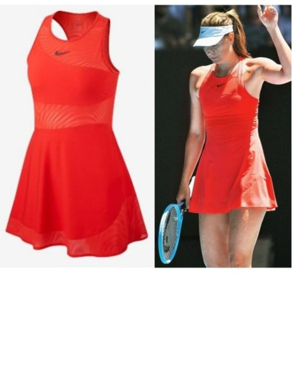 Nwt Nike Maria Sharapova Red Tennis Dress S Small
